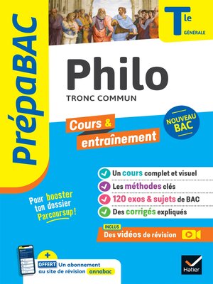 cover image of Prépabac Philosophie Tle générale--Bac 2024